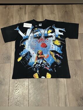 Valley, dreams Black Graphic Tee with Colorful Balloon Art